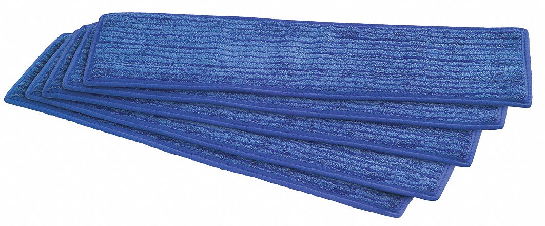 Flat Mop Pad, 18 in.x5in.Blue, PK5