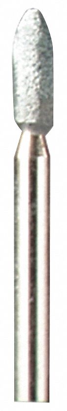 Abrasive Point: Tapered, 1/8 in Head Wd, 1 1/2 in Head Lg, 1 Pieces, Silicon Carbide