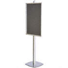 INDOOR DISPLAY STAND, POLE, SNAP FRAME, SILVER, 24X76 IN, OVERALL HEIGHT 76 IN, ALUMINUM