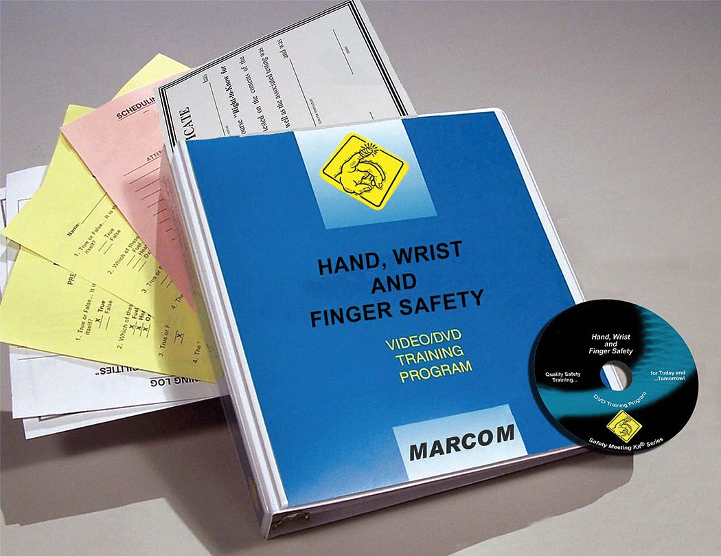 Training Kit: Hand/Wrist and Finger Safety, DVD/Quiz/Scheduling Forms/Training Certificate