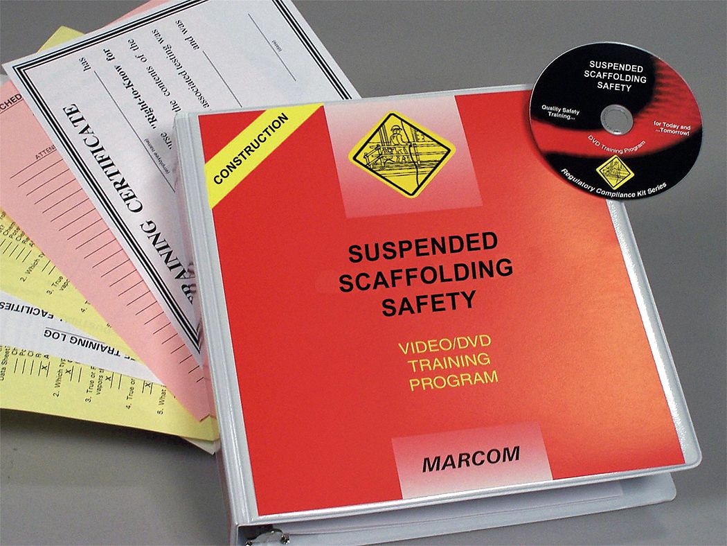 Training Kit: Suspended Scaffolding Safety, DVD/Quiz/Scheduling Forms/Training Certificate