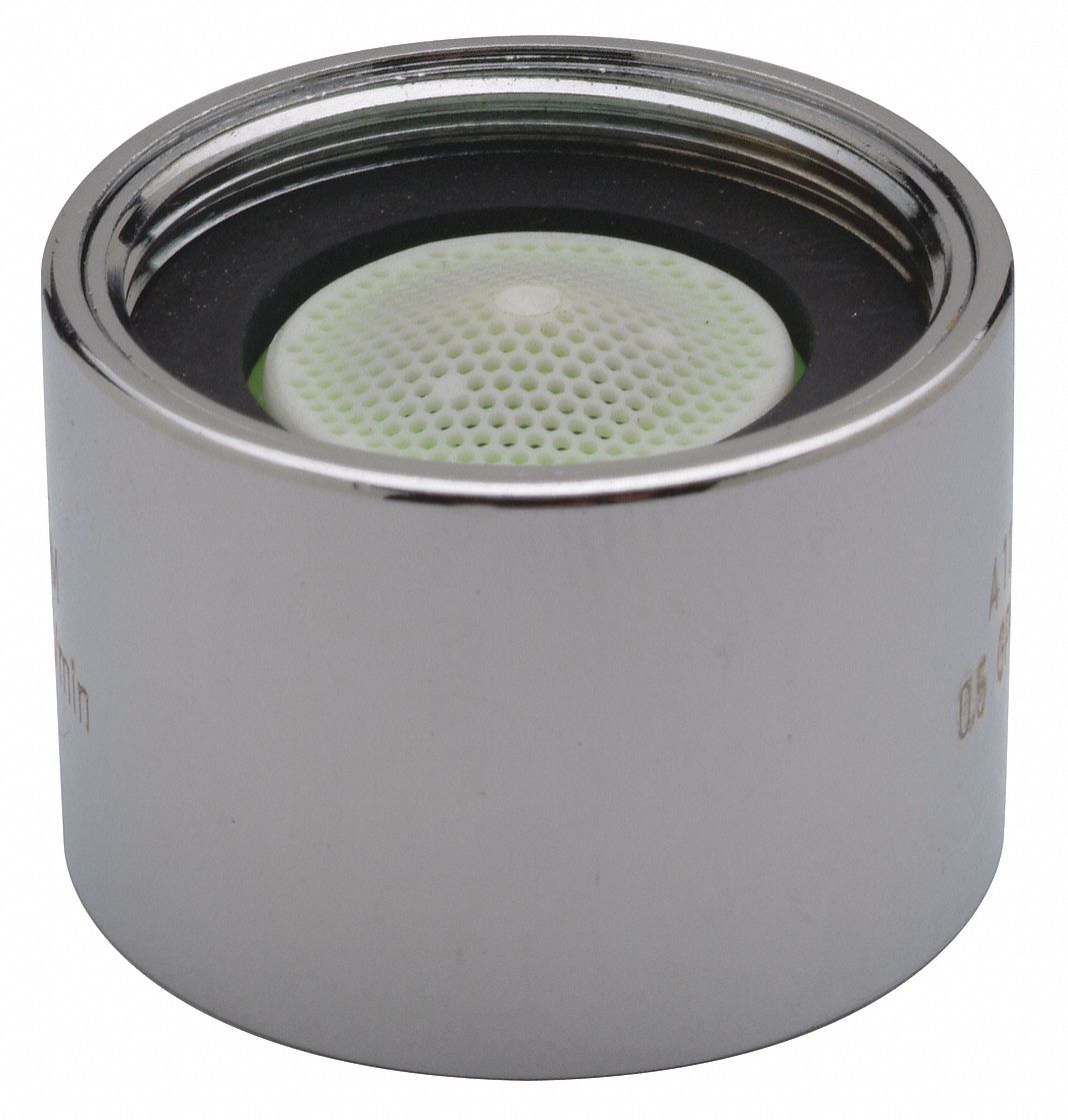 Aerator: 0.5 gpm Flow Rate, Laminar Flow Outlet, Brass, Chrome Finish, Female, UNS