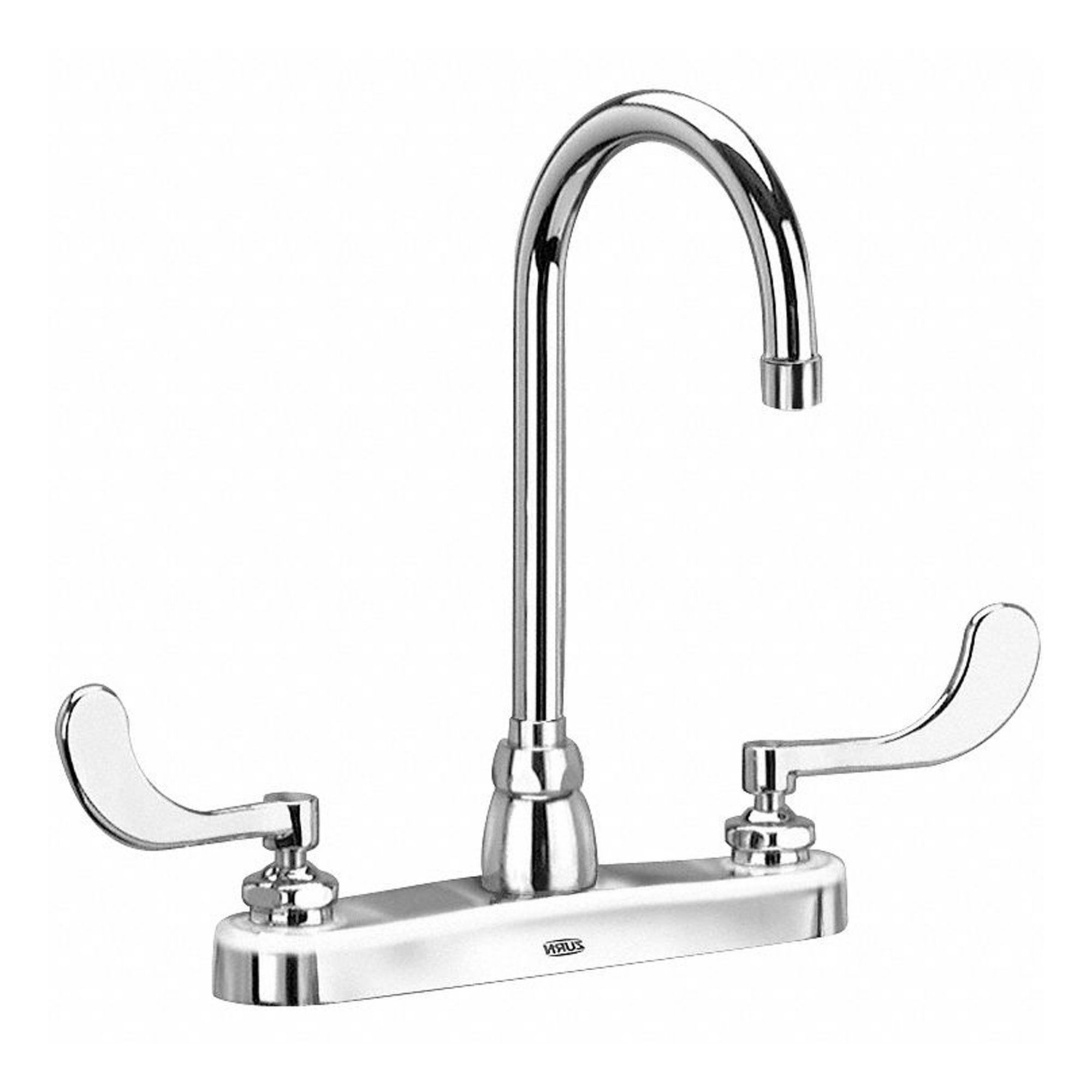 Gooseneck Kitchen/Bathroom Faucet: AquaSpec®, Brass, Centerset, Deck, 2 Mounting Holes, Chrome