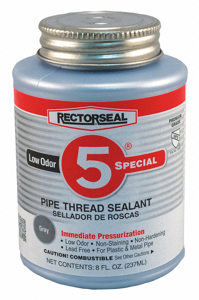 RECTORSEAL Paste Pipe Thread Sealant, 40° to 125°F Temp. Range, Gray, 8 ...