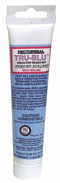 RECTORSEAL Paste Pipe Thread Sealant, 20° to 140°F Temp. Range, Blue, 1 ...