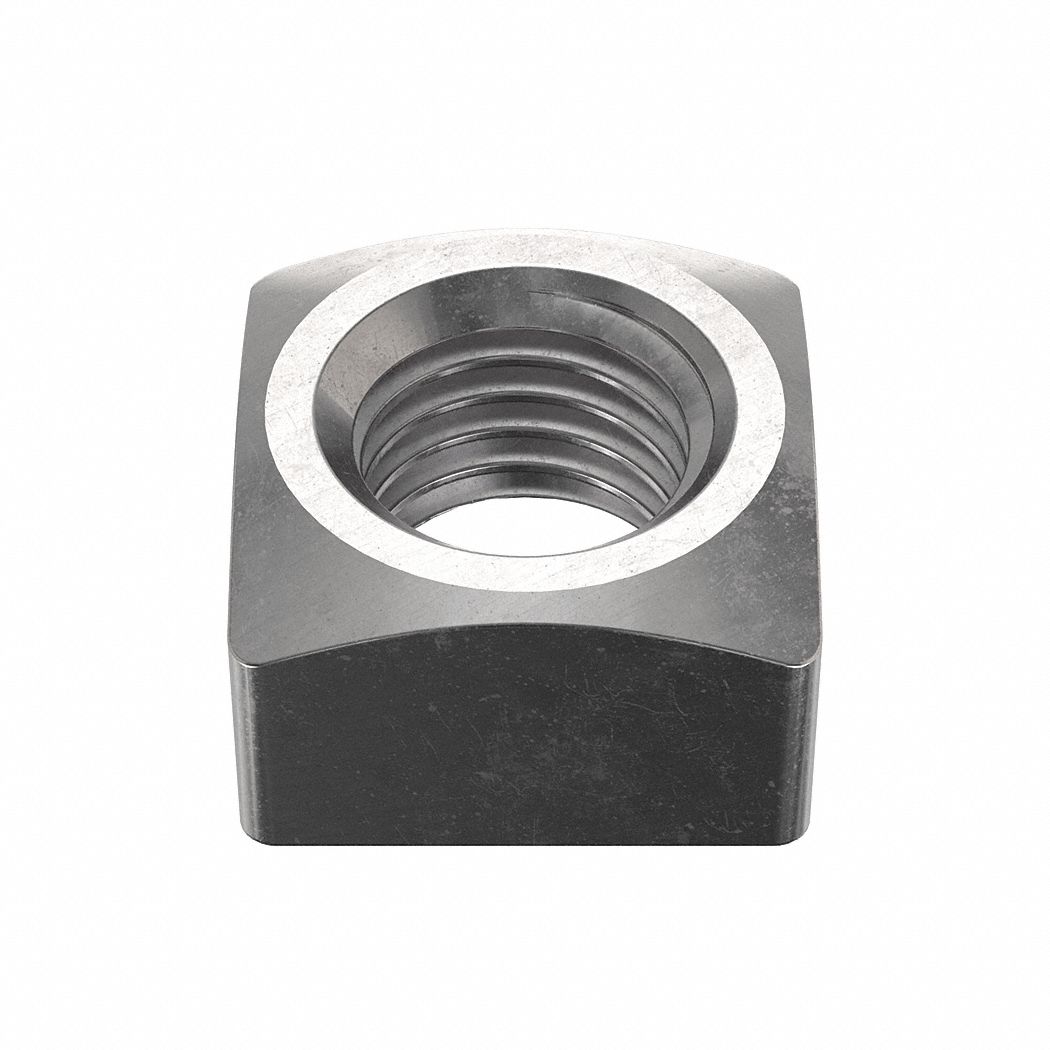 SQUARE NUT, ¾"-10 THREAD, 18-8 STAINLESS STEEL, PLAIN FINISH, 21/32 IN H, 1⅛ IN W, 18-8, 5 PK