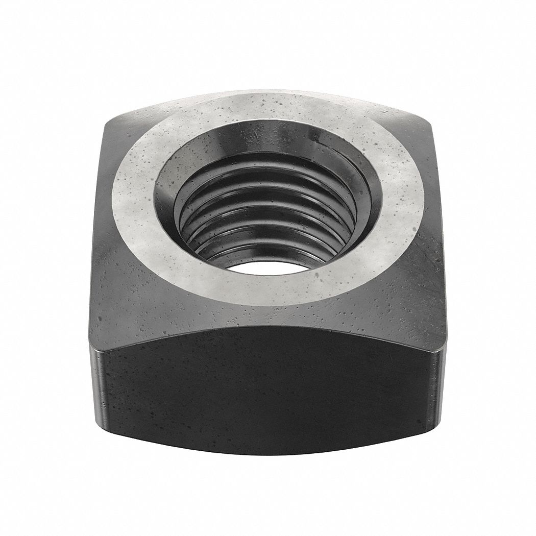 SQUARE NUT, ¾"-10 THREAD, STEEL, GRADE A, BLACK OXIDE, ¾ IN H, 1¼ IN W, GRADE 2, 5 PK