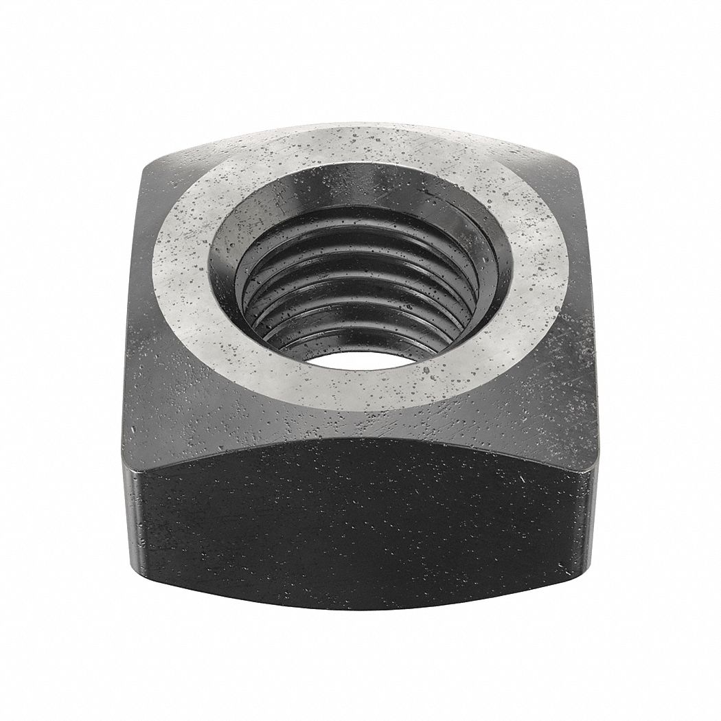Square Nut: 3/4"-10 Thread Size, Steel, Grade 5, Plain, 3/4 in Ht, 1 1/4 in Wd, 5 PK
