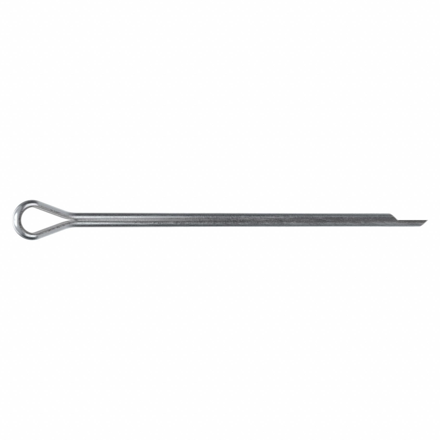 Cotter Pin, 1/16 in dia, 1 1/2 in L, PK100: Extended Prong, Inch, 1/16 in Pin Dia, Steel, 100 PK