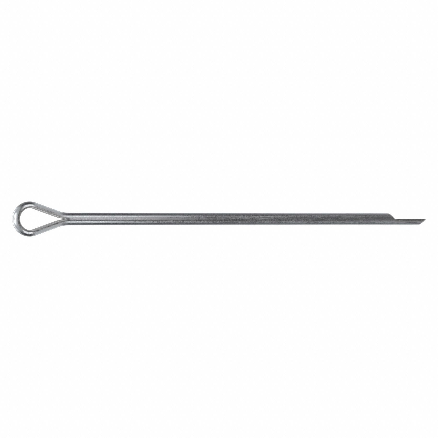 Cotter Pin, 1/16 in dia, 1 3/4 in L, PK100: Extended Prong, Inch, 1/16 in Pin Dia, Steel, 100 PK