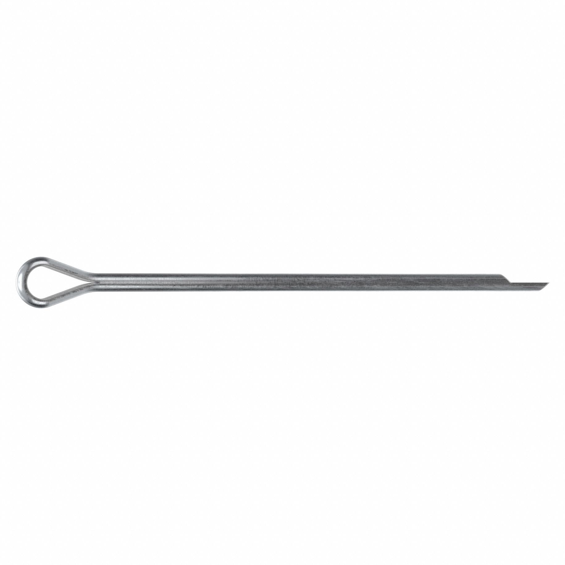 Cotter Pin, 3/32 in dia, 2.25 in L, PK100: Extended Prong, Inch, 3/32 in Pin Dia, Steel, 100 PK