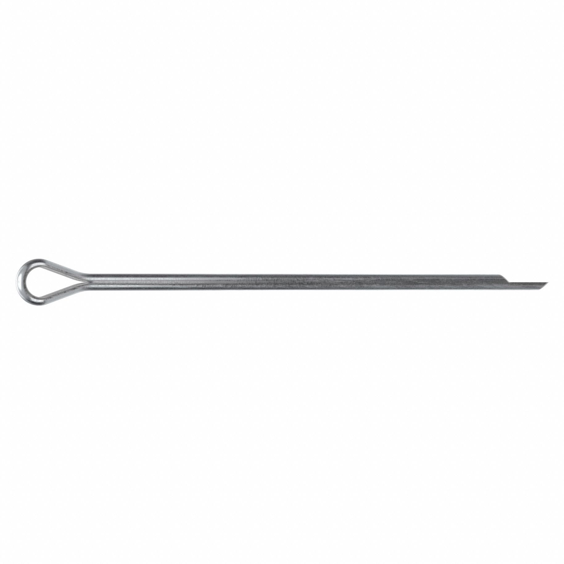 Cotter Pin, 3/32 in dia, 2 1/2 in L, PK100: Extended Prong, Inch, 3/32 in Pin Dia, Steel, 100 PK