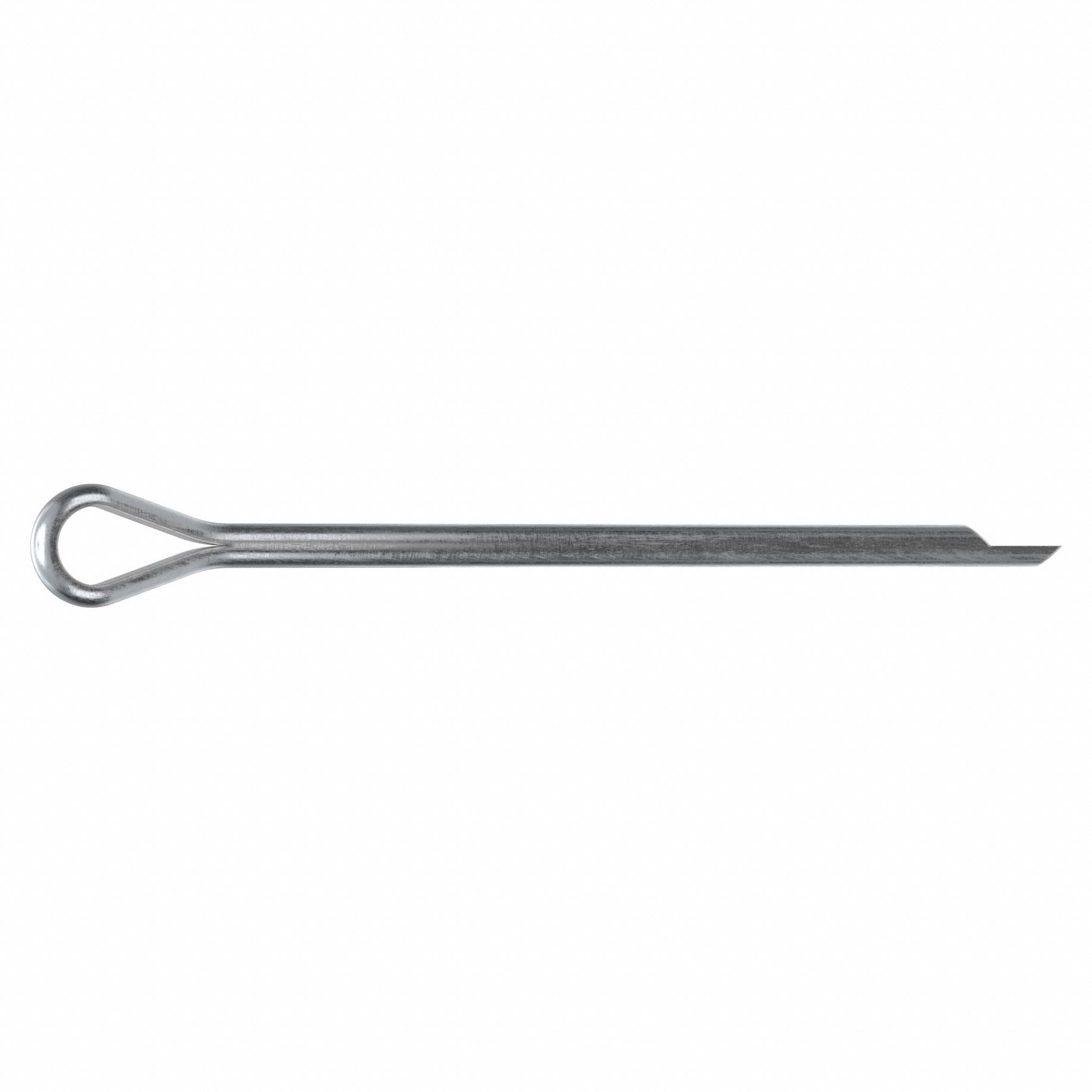 Cotter Pin, 7/64 in dia, 2 in L, PK100: Extended Prong, Inch, 7/64 in Pin Dia, 2 in Shank Lg, 100 PK