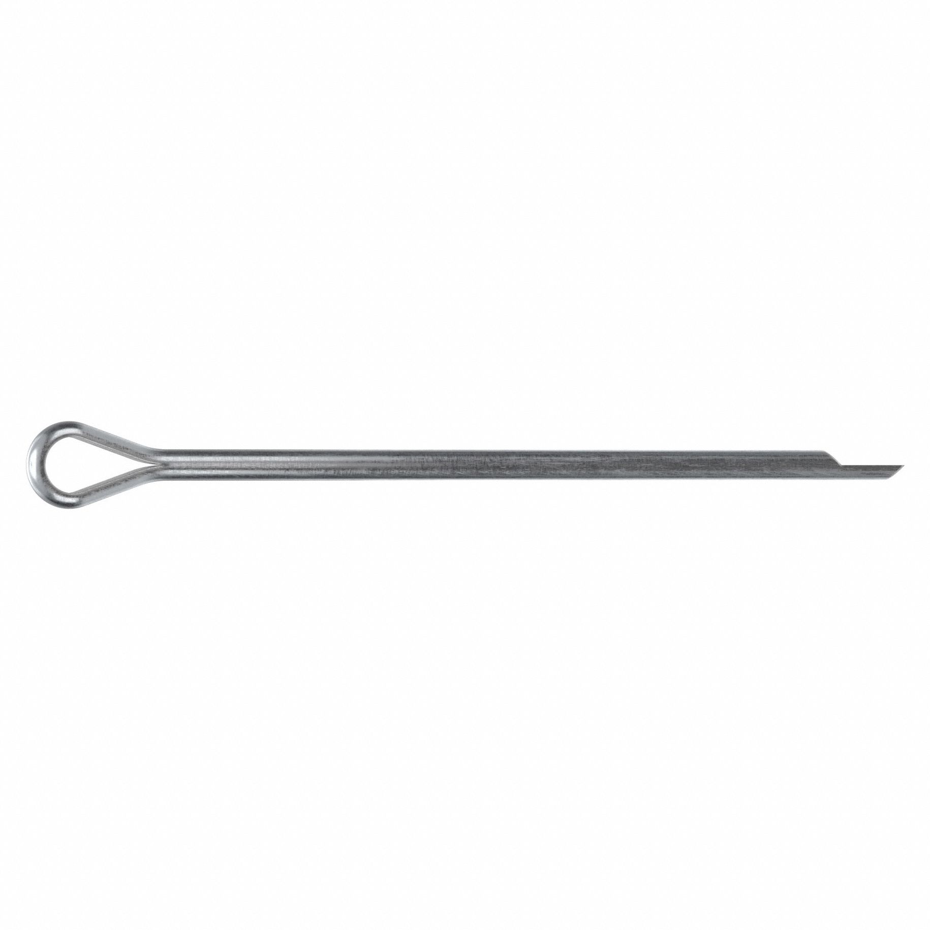Cotter Pin, 7/64 in dia, 2 1/2 in L, PK100: Extended Prong, Inch, 7/64 in Pin Dia, Steel, 100 PK