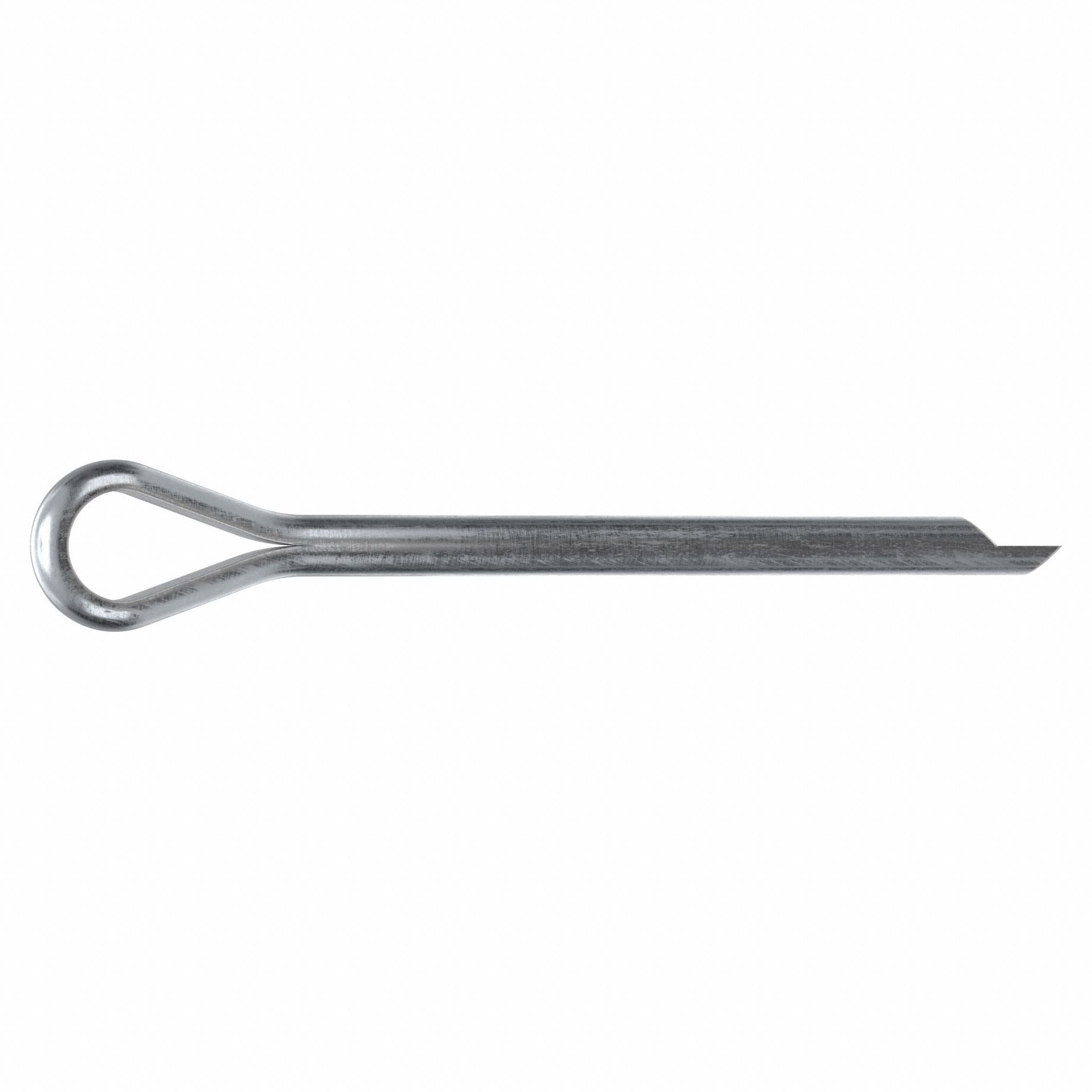 COTTER PIN, ⅛ IN DIA, 1½ IN L, EXTENDED PRONG, INCH, ⅛ IN DIA, STEEL, 100 PK