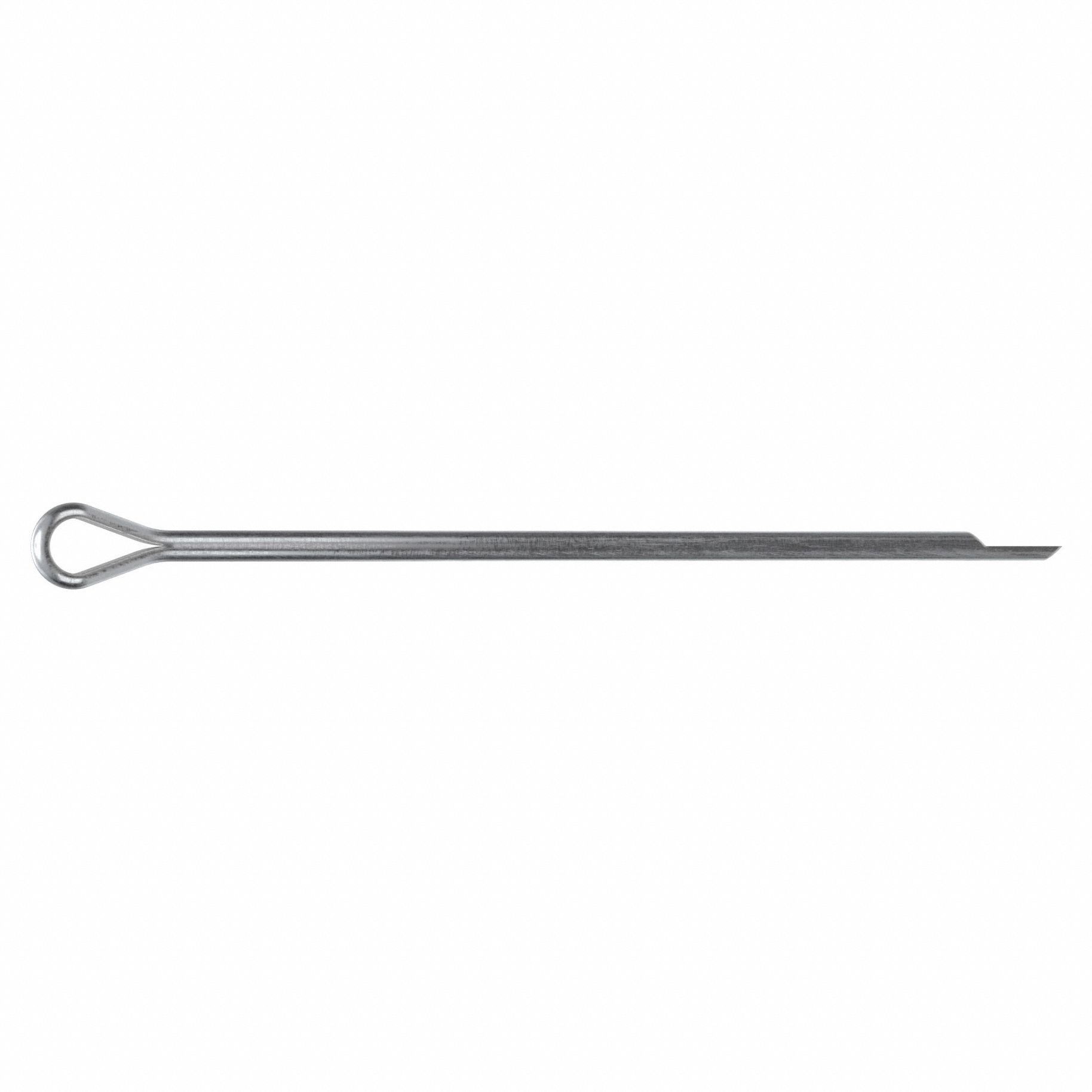 Cotter Pin, 1/8 in dia, 3.5 in L, PK100: Extended Prong, Inch, 1/8 in Pin Dia, Steel, Ungraded, 100 PK