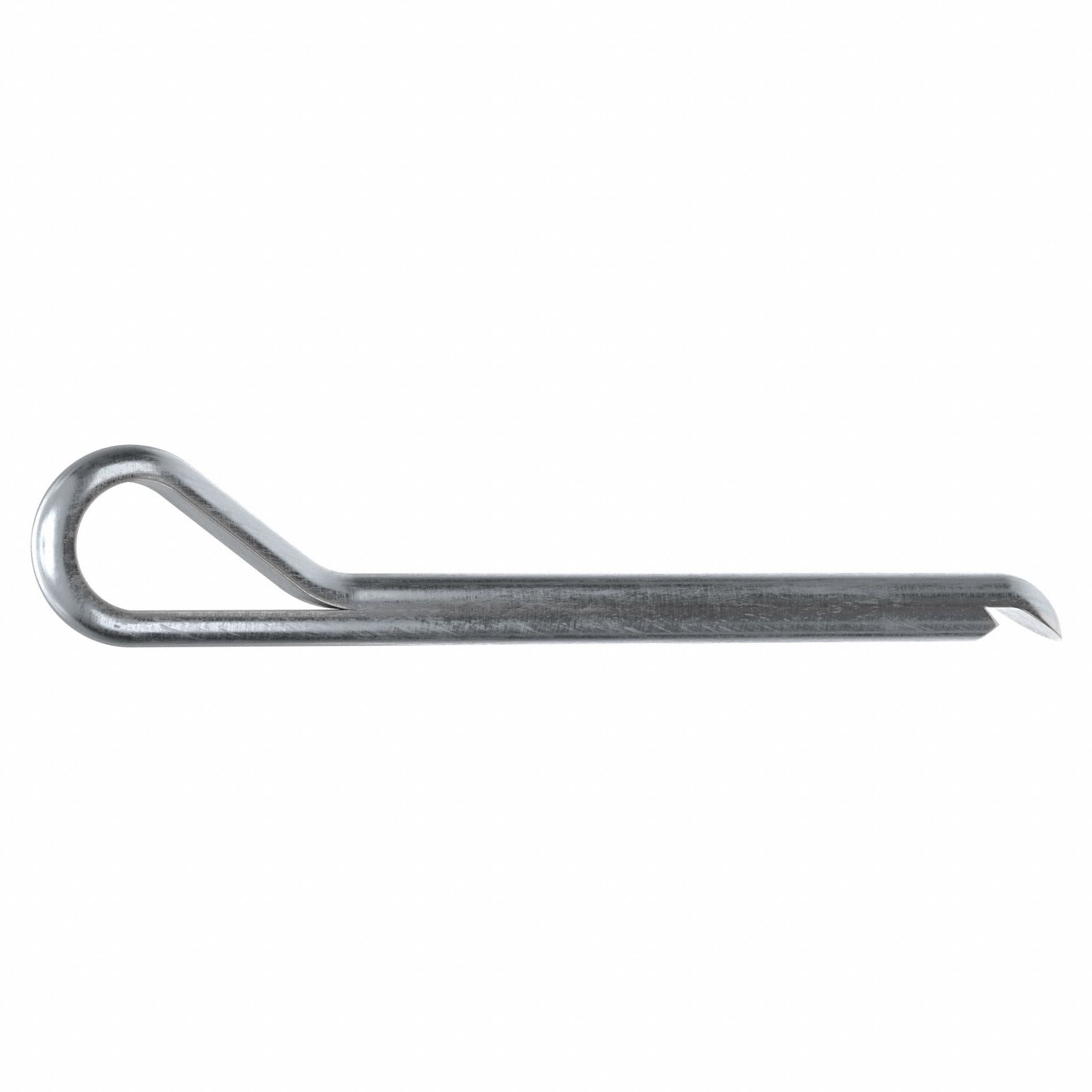 Cotter Pin, 3/32 in dia, 1 in L, PK100: Hammerlock, Inch, 3/32 in Pin Dia, 1 in Shank Lg, Steel, 100 PK