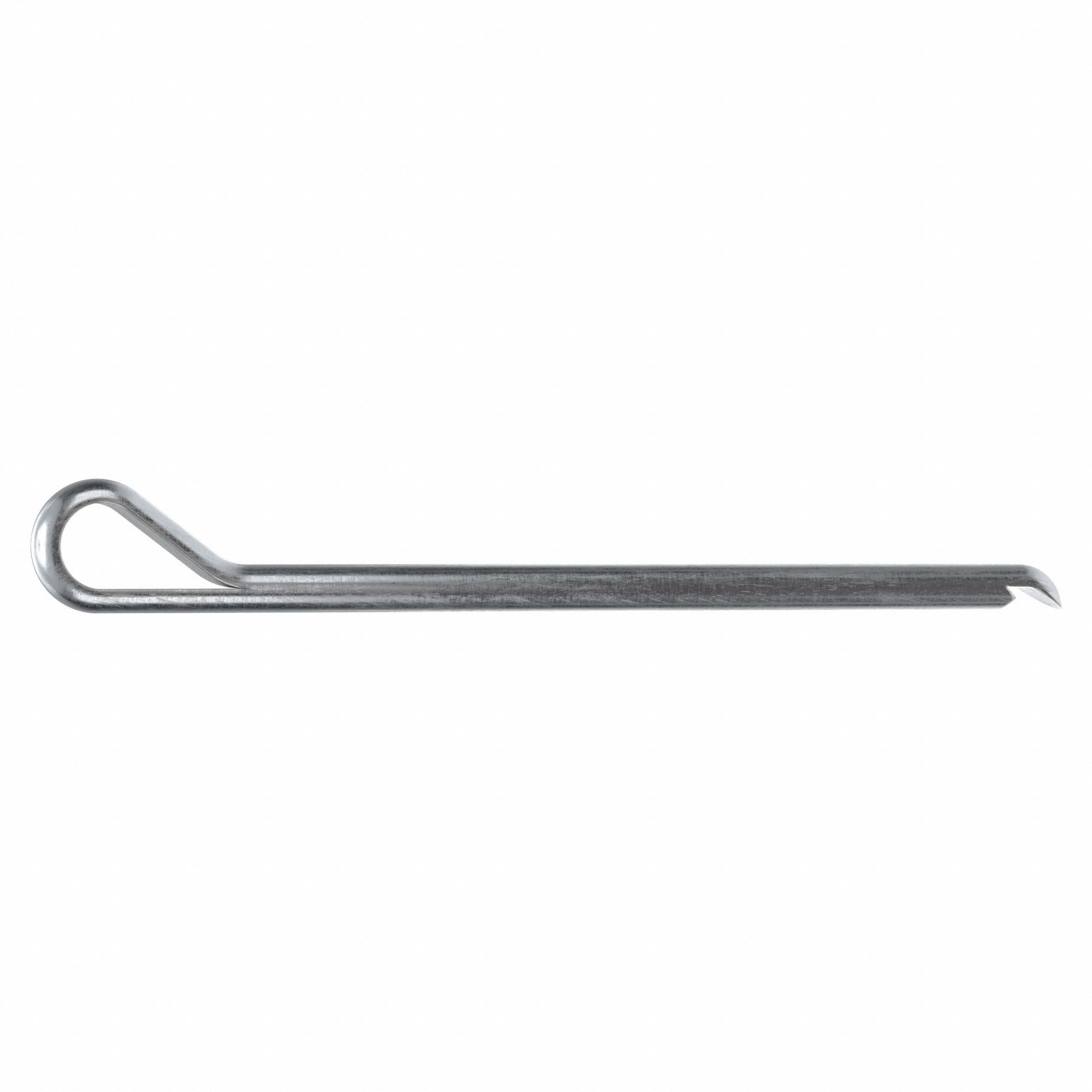 Cotter Pin, 7/64 in dia, 2 in L, PK100: Hammerlock, Inch, 7/64 in Pin Dia, 2 in Shank Lg, Steel, 100 PK