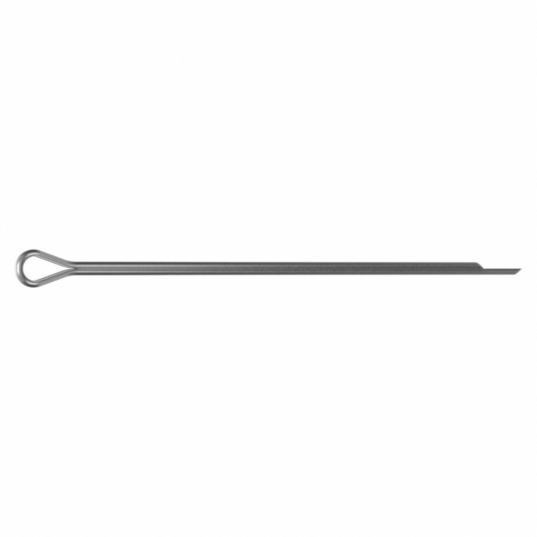 Cotter Pin, 1/16 in dia, 2 in L, PK100: Extended Prong, Inch, 1/16 in Pin Dia, 2 in Shank Lg, 100 PK