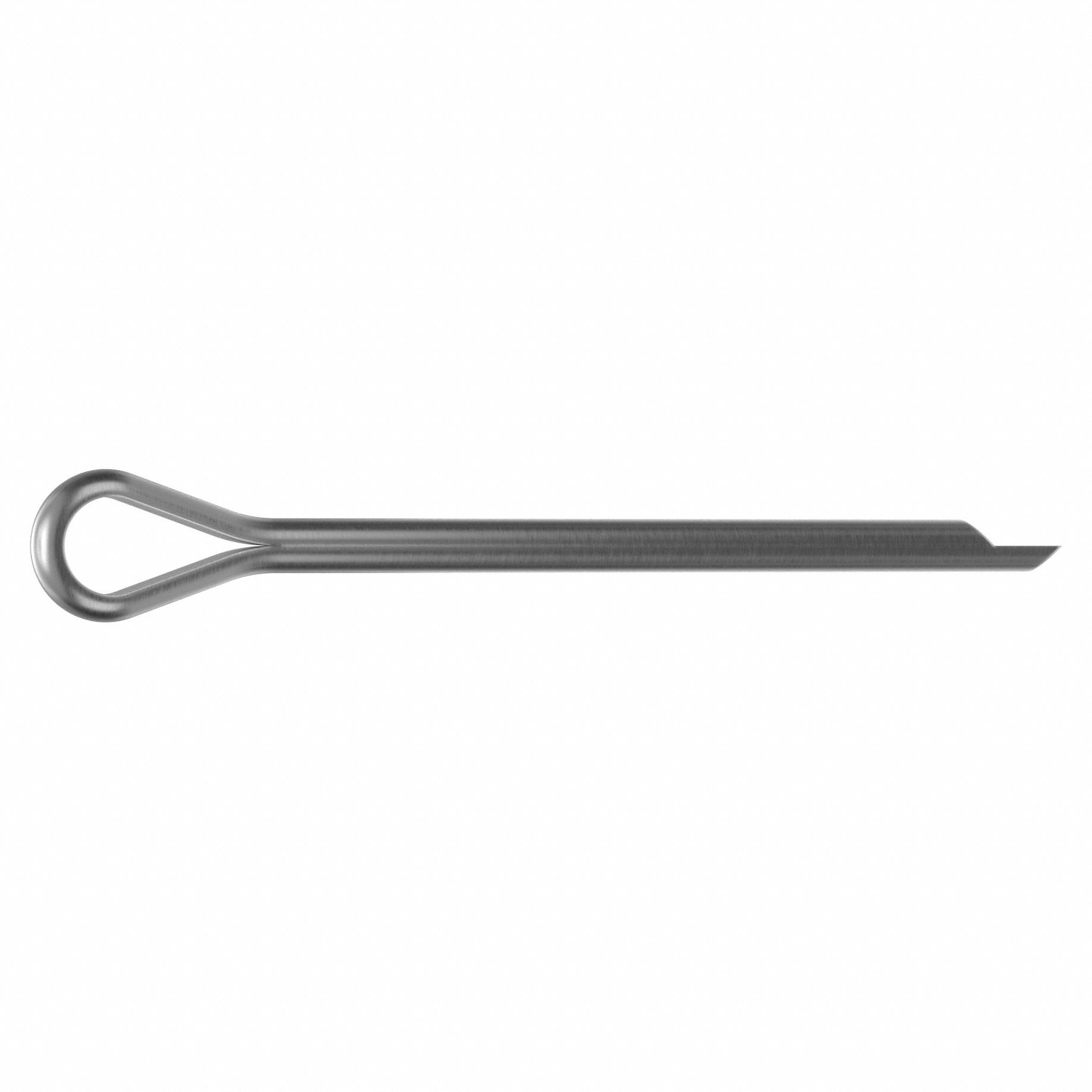 Cotter Pin, 1/8 in dia, 1 3/4 in L, PK100: Extended Prong, Inch, 1/8 in Pin Dia, 18-8, Plain, 100 PK