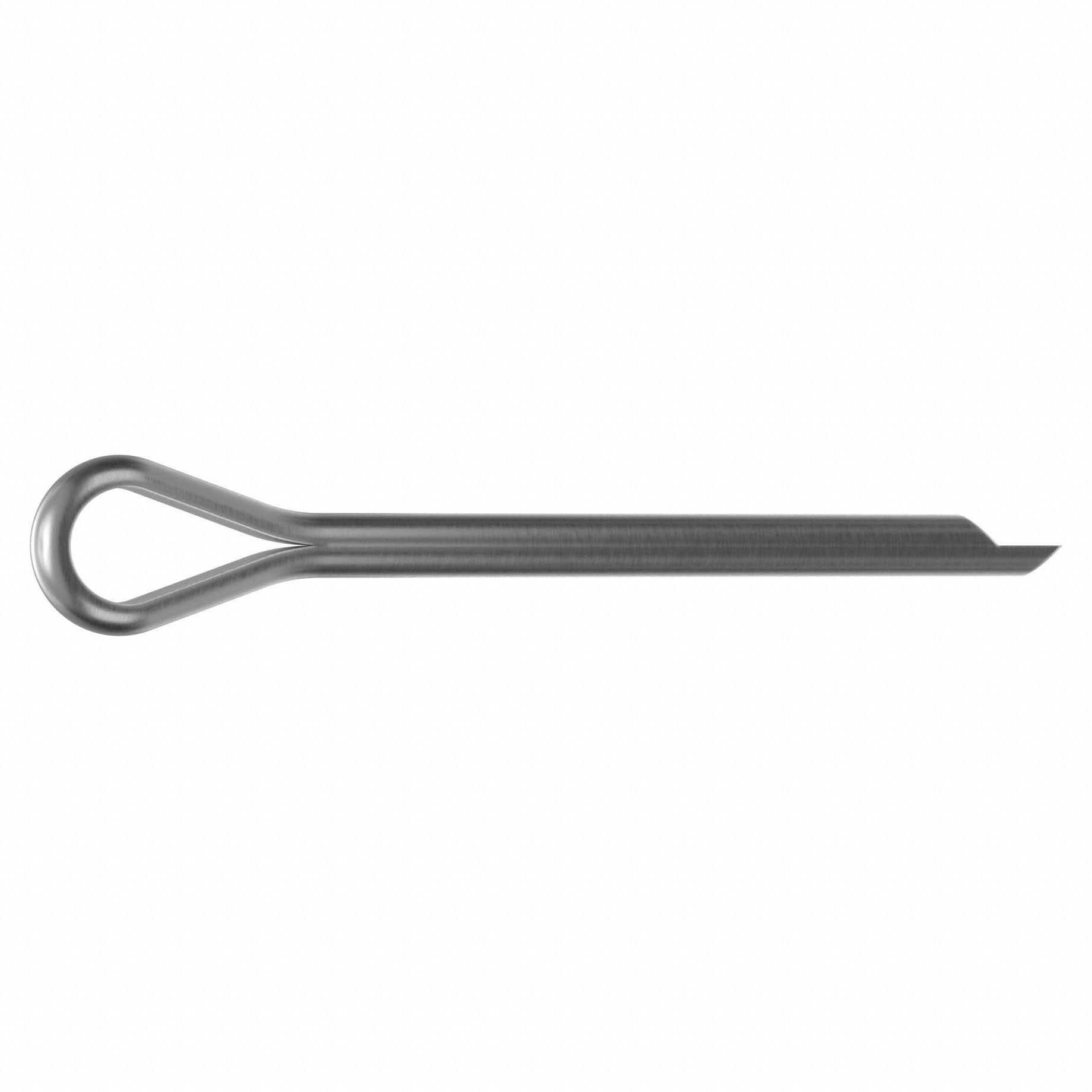 Cotter Pin, 5/16 in dia, 3.5 in L, PK10: Extended Prong, Inch, 5/16 in Pin Dia, Stainless Steel, 10 PK