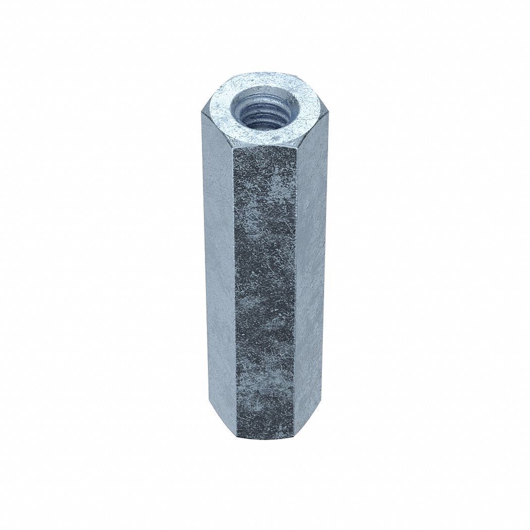 COUPLING NUT, ZINC PLATED, GRADE A, STEEL, ¼