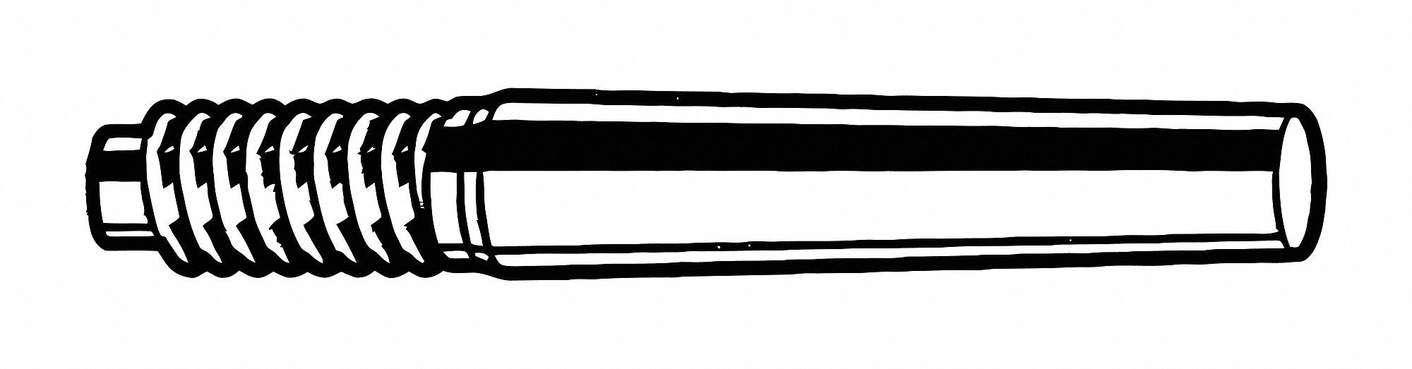 FABORY Taper Pin, External Threaded, Steel, Free Cutting Steel, Plain