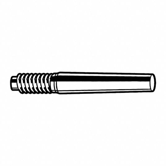 FABORY Taper Pin, External Threaded, Steel, Free Cutting Steel, Plain