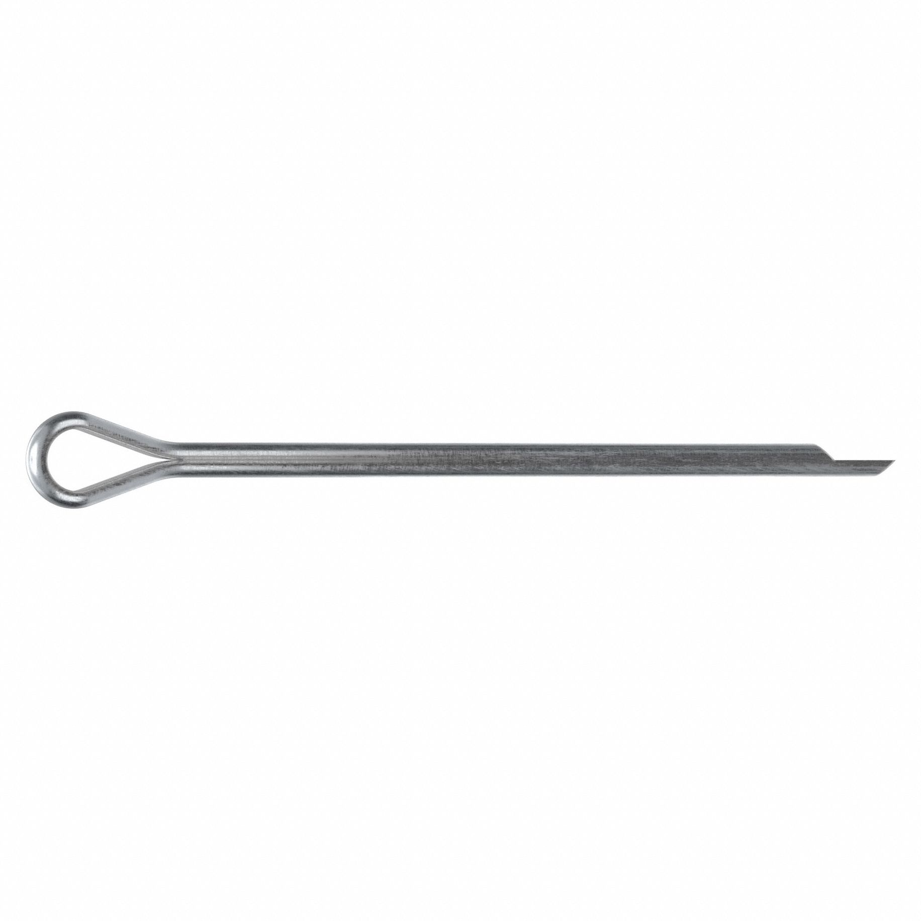 Cotter Pin, 2mm dia, 44mm L, PK50: Extended Prong, Metric, 2 mm Pin Dia, 44 mm Shank Lg, Steel, 50 PK