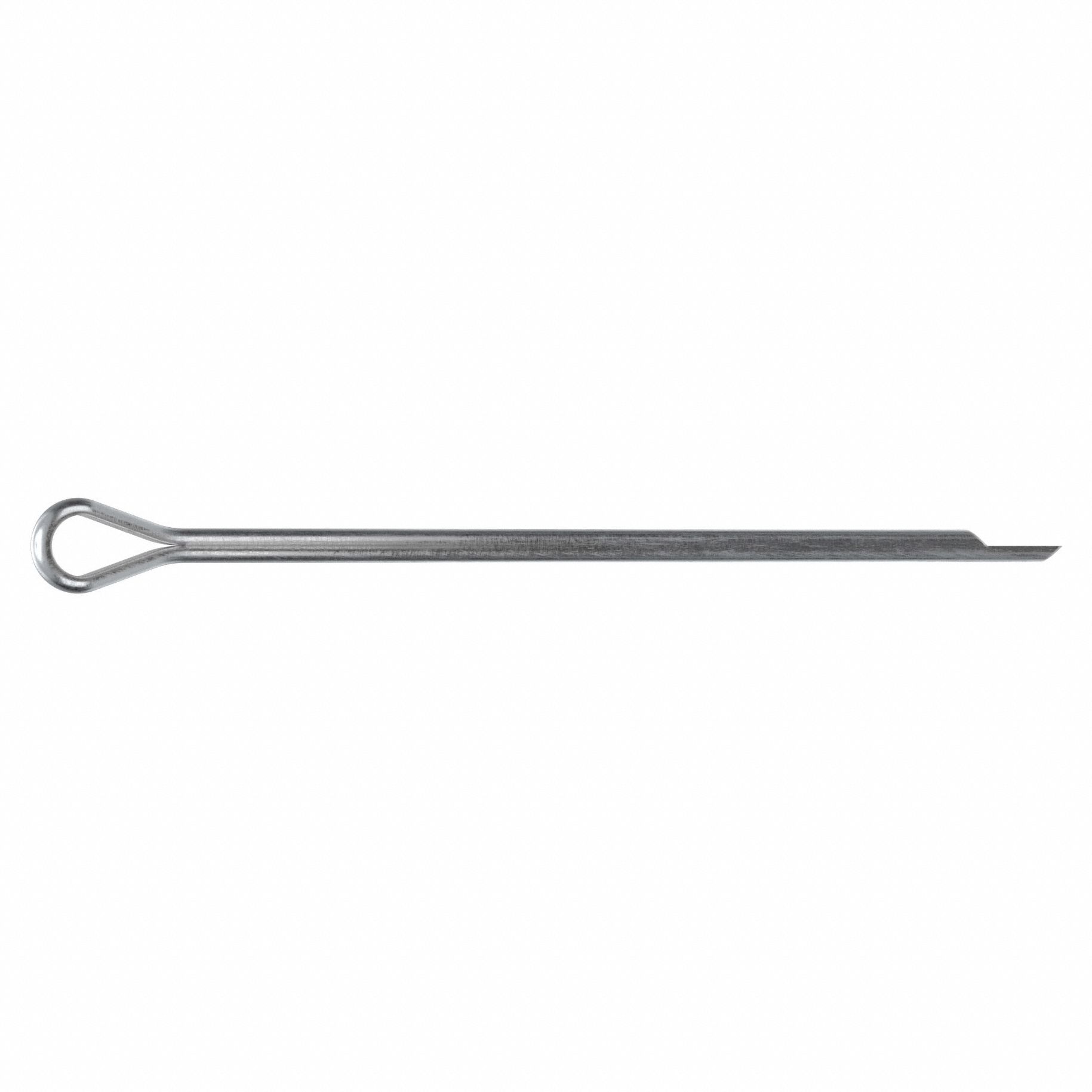 Cotter Pin, 2mm dia, 55mm L, PK50: Extended Prong, Metric, 2 mm Pin Dia, 55 mm Shank Lg, Steel, 50 PK