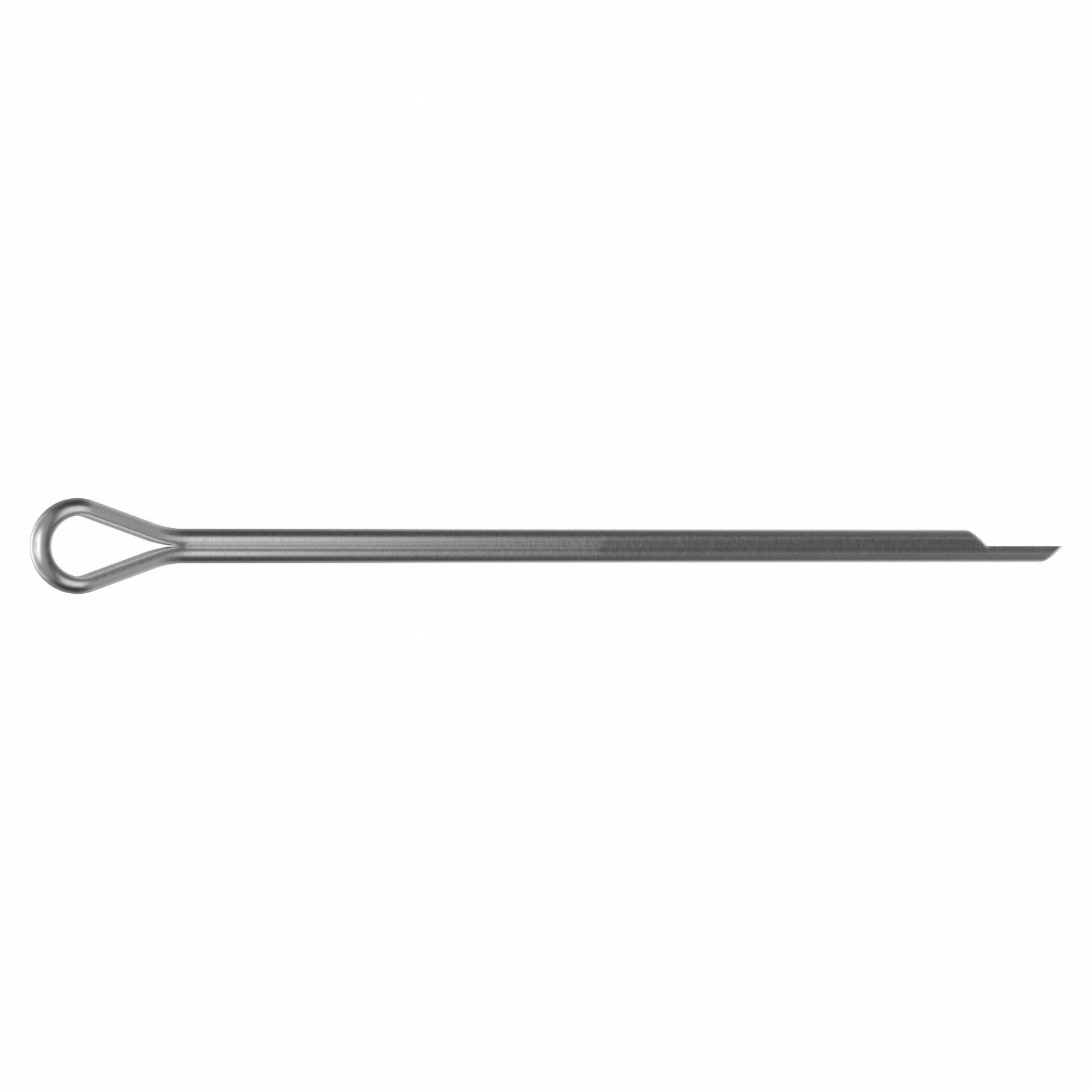 Cotter Pin, 1mm dia, 27.5mm L, PK25: Extended Prong, Metric, 1 mm Pin Dia, 27.5 mm Shank Lg, 25 PK