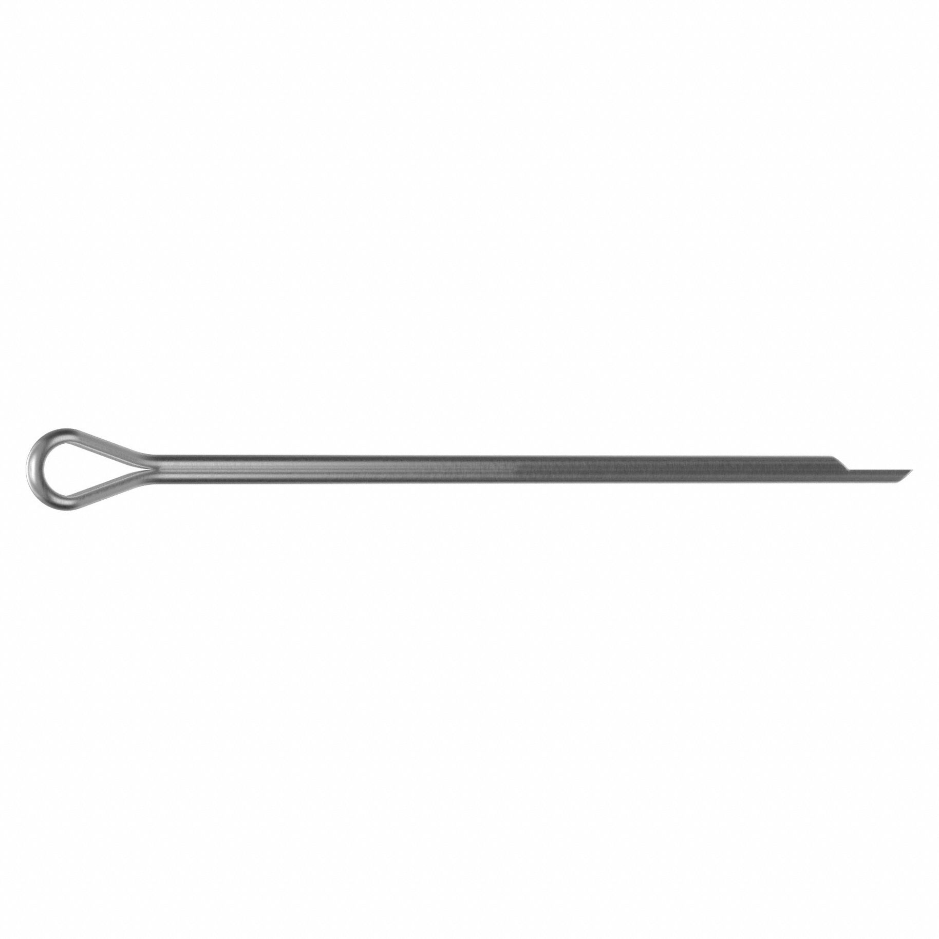 Cotter Pin, 2mm dia, 55mm L, PK25: Extended Prong, Metric, 2 mm Pin Dia, 55 mm Shank Lg, 18-8, 25 PK