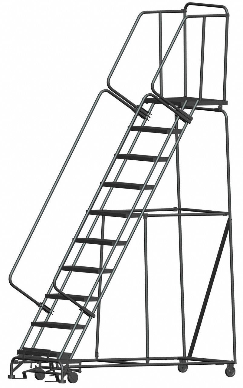 BALLYMORE, No Locking Mechanism, No Handrails, Safety Rolling Ladder ...