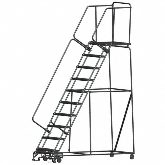 BALLYMORE, No Locking Mechanism, No Handrails, Lockstep Rolling Ladder ...