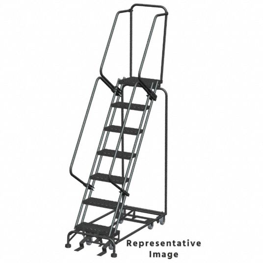 BALLYMORE, No Locking Mechanism, No Handrails, Rolling Ladder,Steel,70 ...