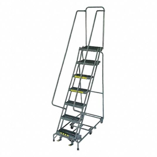 BALLYMORE, No Locking Mechanism, No Handrails, Rolling Ladder,Steel,110 ...
