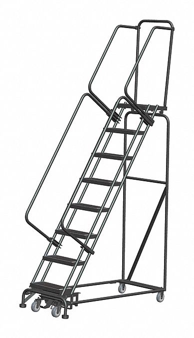 Slope Lockstep Roll Ladder, Steel, 80 in.H