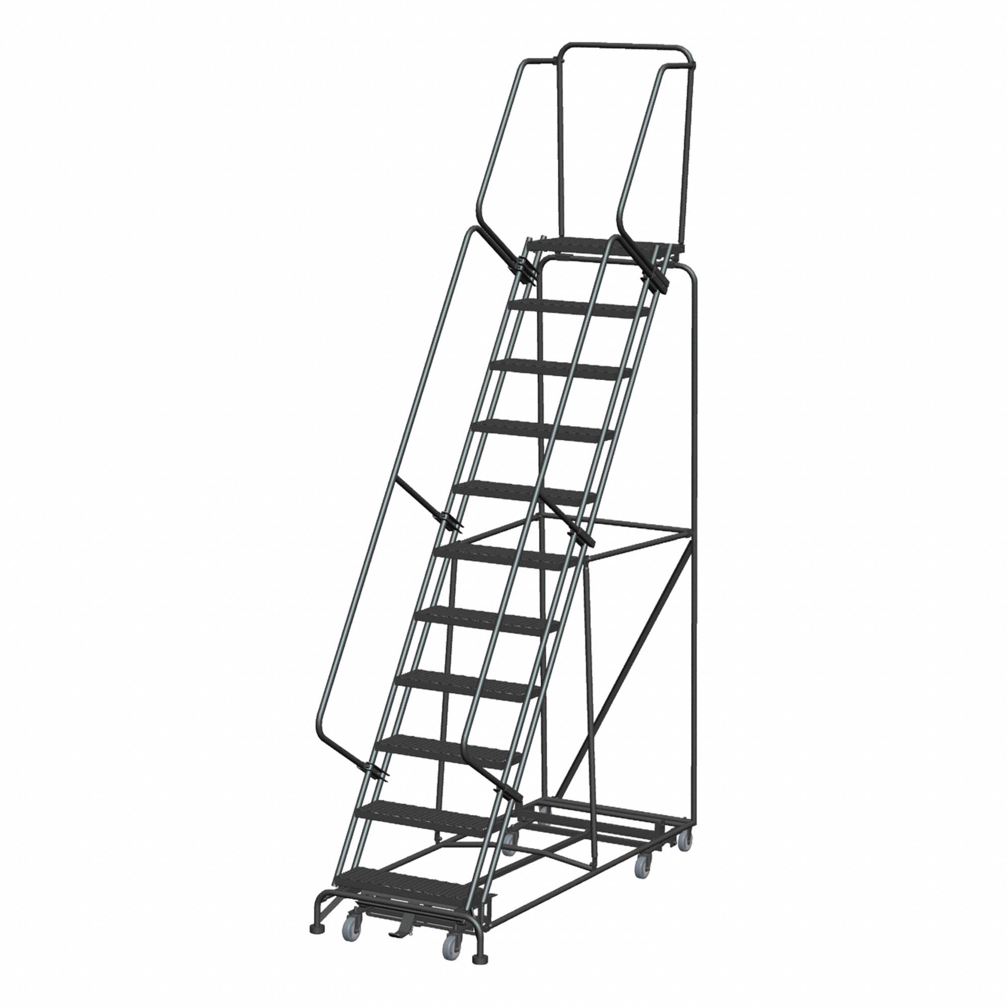 BALLYMORE, No Locking Mechanism, No Handrails, Lockstep Rolling Ladder ...