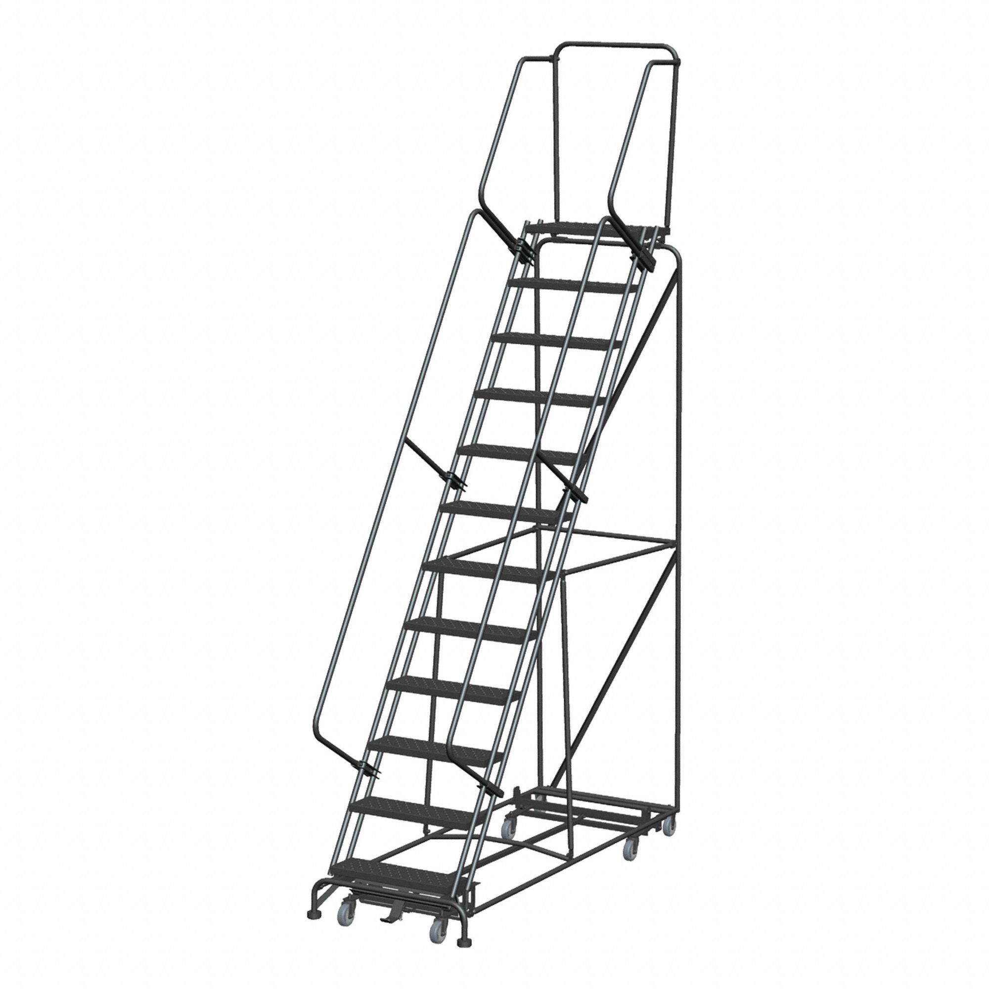BALLYMORE, No Locking Mechanism, No Handrails, Lockstep Rolling Ladder ...