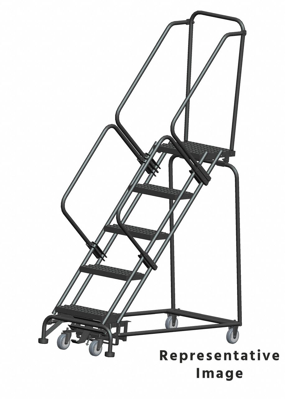 BALLYMORE, No Locking Mechanism, No Handrails, Lockstep Rolling Ladder ...