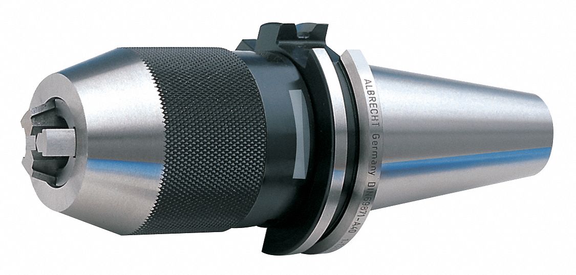 Drill Chuck: CAT40, 1/16 in to 5/8 in Capacity, Ball Bearing