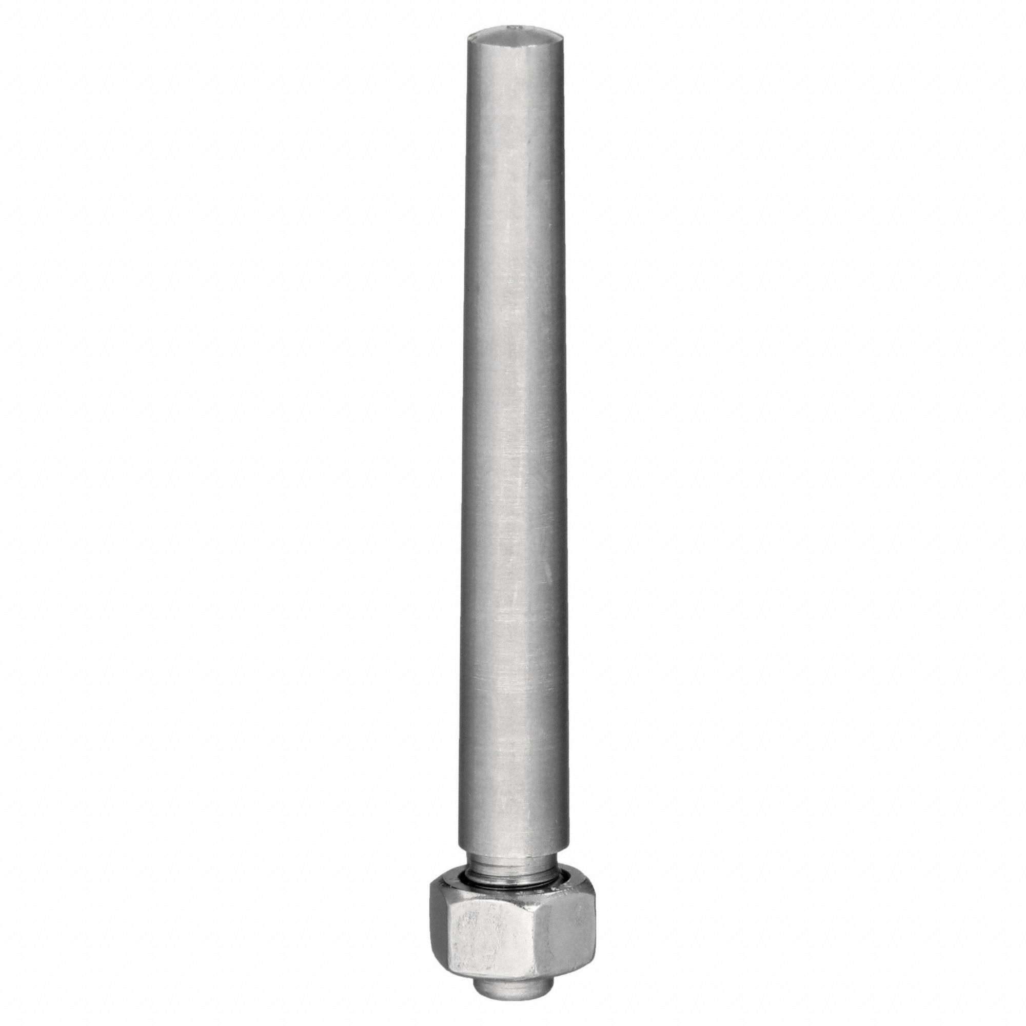 TAPER PIN, 0.41 IN DIA, SS, INCH, EXTERNAL THREADED WITH NUT, PIN SIZE #7, ⅜