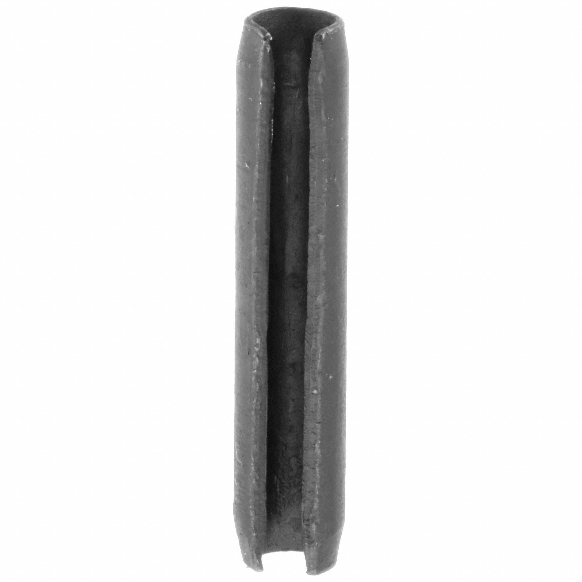 SPRING PIN, 0.125 IN DIA, ½ IN L, SLOTTED, INCH, ⅛ IN DIA, ½ IN SHANK L, STEEL, 100 PK