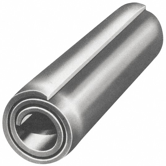 Spring Pin: Coiled, Steel, Spring Steel, Plain, 5/64 in Outside Dia., 5/16 in Fastener Lg, 100 PK
