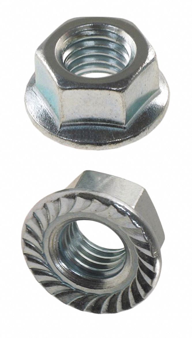 10-24 Serrated Flange Hex Lock Nuts Stainless Steel 304 Bright Finish Quantity 100 By Fastenere