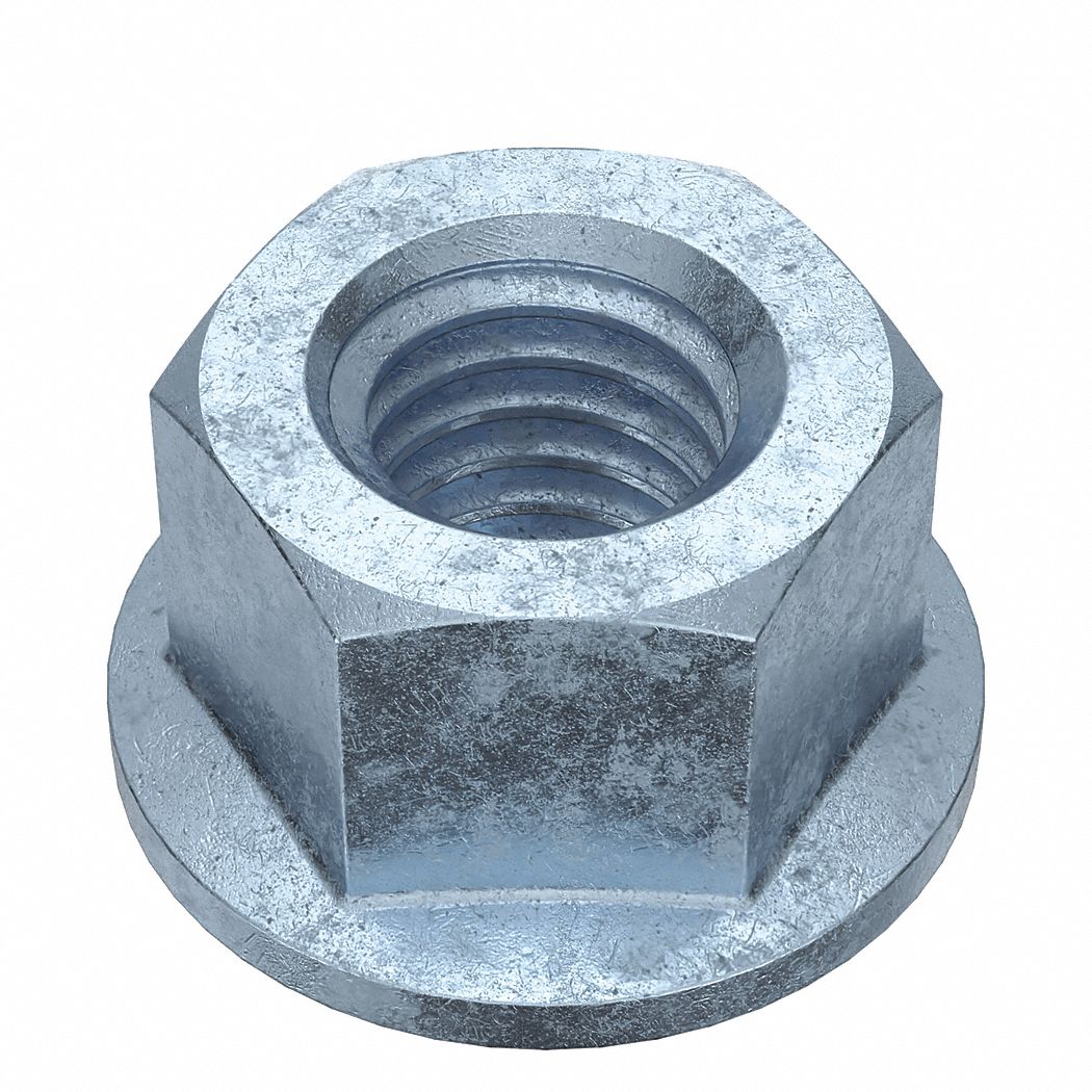 Lock Nut: 7/16"-14 Thread, Steel, Grade A, Zinc-Plated, 11/16 in Hex Wd, 25/64 in Hex Ht, 50 PK