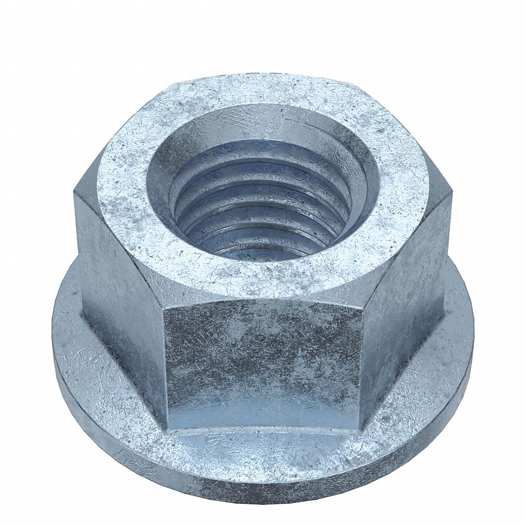 Lock Nut: 9/16"-12 Thread, Steel, Grade A, Zinc-Plated, 7/8 in Hex Wd, 1/2 in Hex Ht, 25 PK