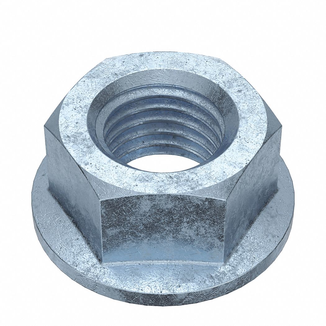 Lock Nut: 7/8"-9 Thread, Steel, Grade A, Zinc-Plated, 1 3/16 in Hex Wd, 25/32 in Hex Ht, 10 PK