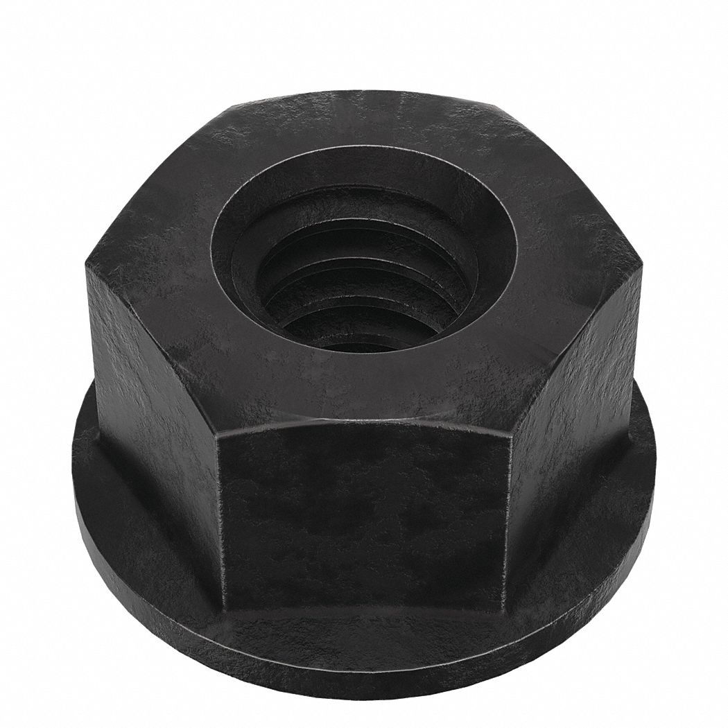Lock Nut: 1/4"-20 Thread, Steel, Grade 8, Phosphate and Oil, 7/16 in Hex Wd, 7/32 in Hex Ht, 100 PK