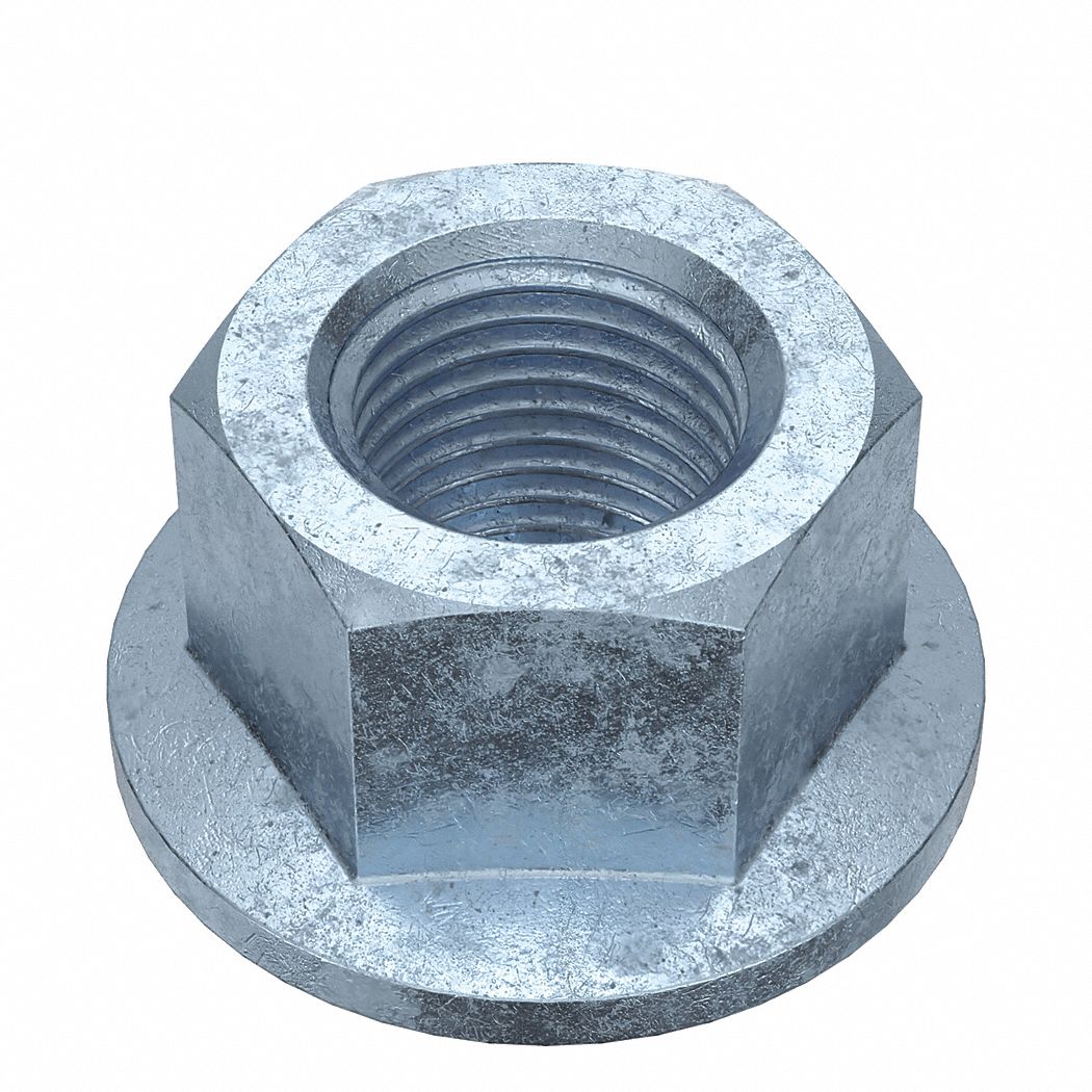 Lock Nut: 1/2"-20 Thread, Steel, Grade A, Zinc-Plated, 3/4 in Hex Wd, 29/64 in Hex Ht, 50 PK